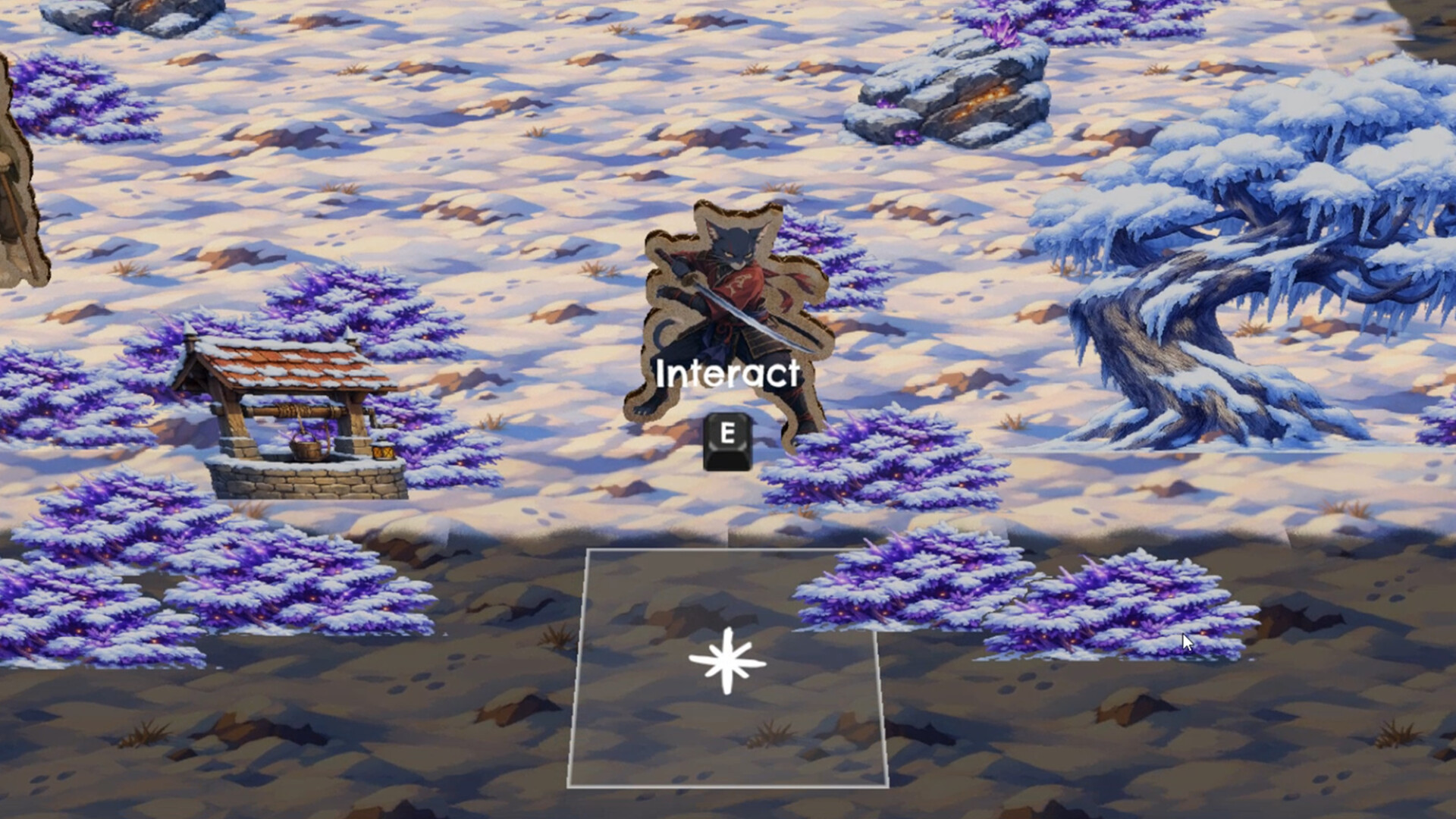 Location transition scene with a world map style selection.